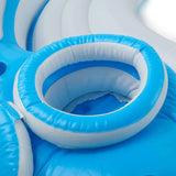 56299EP 145 x 125 x 20 Inch Splash N Chill Inflatable Lake and Pool Relaxation Island Lounger Seat for up to 7 Adults, Blue and White image 3