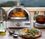 MAPZ-SS 12000 BTU Multi-Fuel Countertop Table Top Stainless Steel Portable Outdoor Cooking Kitchen Backyard Propane Gas Pizza Making Baking Oven Roasting Grill - Pizza Stone Included image 3