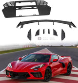 Bundled Items of C8 License Plate Frame and C8 High Wing Spoiler Fit for Corvette C8 2020-2025 Stingray Z51 2020-2025
