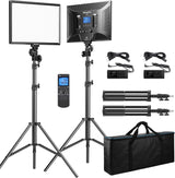 D50 LED Video Light Panel Lights 15.4", 2 Packs 45W 3000K-8000K Bi-Color Dimmable Photography Lighting, CRI 96 Videography Lighting for Video Shooting/Gaming/Live Stream/Studio/Film image 2