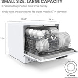 Countertop Dishwasher, Energy Star Portable Dishwasher, 6 Place Settings & 8 Washing Programs, Speed, Baby-Care, ECO& Glass, Dish Washer for Dorm, RV& Apartment, Black image 3