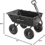 Heavy Duty Poly Utility Dump Wagon Garden Cart w/Pneumatic Tires, 6 Cu Ft - 1200 lb Capacity Outdoor Wheelbarrow for Yard, Landscaping & Gardening, Lawn Tractor or ATV Towable-Gorilla Carts image 3