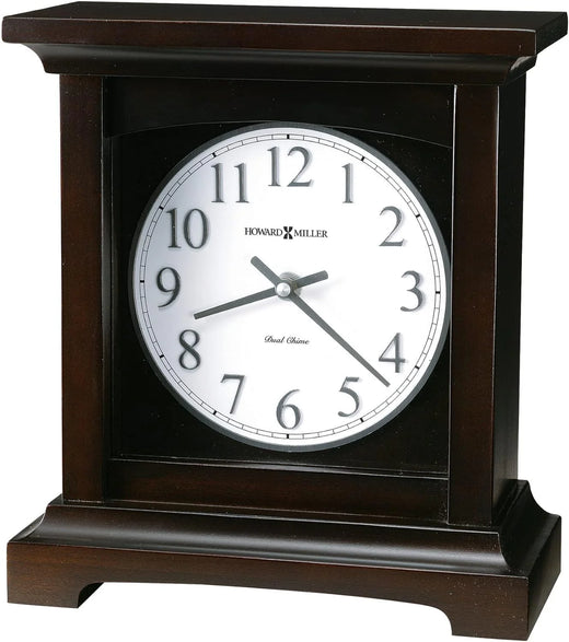 Type II Clock 549-718 - Black coffee-colored surface, with a retro home decoration style, quartz movement, dual alarm function, and automatic nighttime alarm-off feature