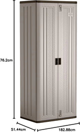 72-Inch Platinum Resin Storage Cabinet with Durable Double-Wall Construction, and Metal-Reinforced Shelves for Basement, Utility Room and Garage Storage, Platinum, Made in the USA image 4