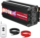 5000 Watt Power Inverter 12V to 110V 120V for Vehicle, Solar Inverter System, Heavy Duty, RV, Truck, Off Grid,Camping with 4 AC Outlets, LCD Display, Wireless Remote Control, Car Power Inverter