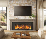 75-inch wall-mounted TV cabinet, rustic modern entertainment center with fireplace, 70-inch media cabinet with 3 drawers, featuring a recessed design, suitable for the living room, black version image 2