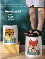 Trash Can No Lid Cute Kitchen Living Room Children's Room Bedroom Office Garbage Can Large Waste Paper Basket Toilet (Color : Tiger) image 2
