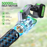 Leaf Blower, 900,000 RPM, 2 x 4.0Ah Batteries & Charger, Handheld Leaf Blowers for Lawn Care, 5 Speed Mode, Portable Lightweight Grass Blower for Yard, Patio Use image 2