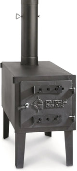 Guide Gear Large Outdoor Wood Burning Stove Portable with Chimney Pipe for Cooking, Camping, Tent, Hiking, Fishing, Backpacking