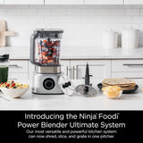 Blender and food processor combination set, Foodi powerful blender system, suitable for making smoothies, bowl foods, spreads and milkshakes, with 6 functions, 72-ounce water jug, portable cup, silver color, SS401 model. image 2