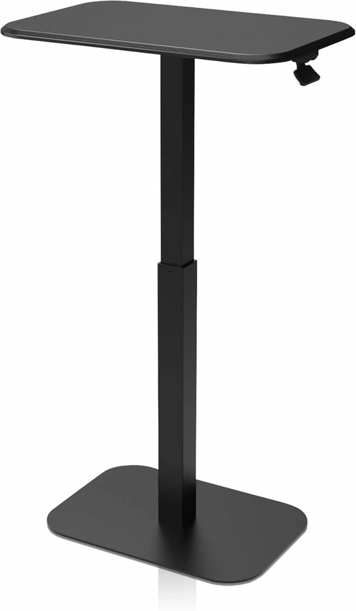 Adjustable height side table, a versatile decorative item suitable for both home and office settings. It features precise engineering for effortless height adjustment, ensuring excellent stability (white base and carbon fiber tabletop)