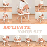 Meditation Chair, Home Office Desk Chair, Cross Legged Chair with Lumbar Support and Adjustable Stool image 3