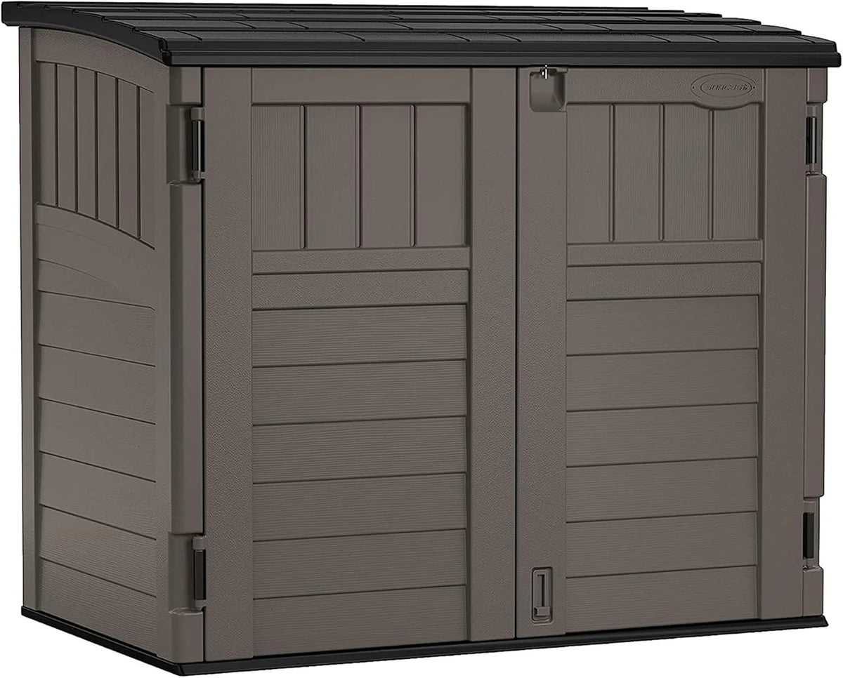 34 Cu. Ft. Horizontal Shed for Outdoor Storage w/Locking System, Stoney/Black