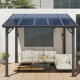 10' x 12' Gazebo for Patio, Gazebo Pergola with Sloped Roof, Large Wall-Mounted Heavy Duty Awnings, for Backyard, Deck, Patio image 4