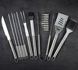 Outdoor Grill Accessories for Barbeque - Outdoor Grill Accessories for Barbeque - Premium Grill Tool Sets - Dark Wood Case Grilling Set - Griddle Accessories Kit - BBQ Gear image 4