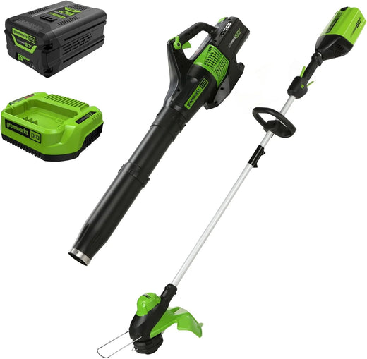 60V 13" Cordless String Trimmer & Leaf Blower Combo Kit, 4.0 Ah Battery and Charger Included