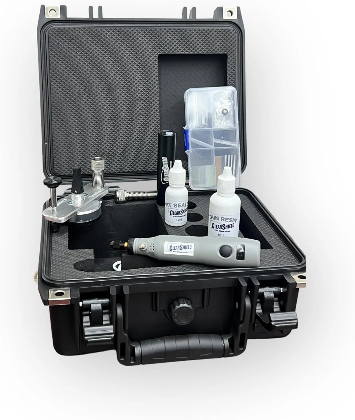 Clearshield Windshield Repair Kit Professional Auto Glass Repair Kit for Rock Chip or Cracks - Restores to a Fine Smooth Finish (1,000 Repairs)