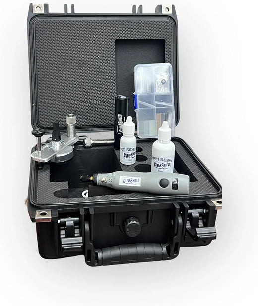 Clearshield Windshield Repair Kit Professional Auto Glass Repair Kit for Rock Chip or Cracks - Restores to a Fine Smooth Finish (1,000 Repairs)