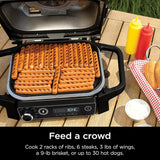 The wood-fire professional outdoor grill is equipped with an internal thermometer. It is a 7-in-one multi-functional grill, a barbecue smoker, an outdoor air fryer, featuring baking, roasting, dehydrating and grilling functions. It adopts the wood-fi image 2