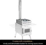 Outdoor sauna hot water tent stove, rocket-type heater, portable camping wood stove, cooking equipment for dry sauna, cooking tools suitable for husbands and friends image 2