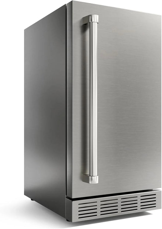 15 Inch Outdoor Refrigerator, Weather Proof Stainless Steel Beverage Beer Cooler Under Counter Fridge, Indoor/Outdoor Refrigerator with 3 Shelves for Patio Kitchen and Commercial Use