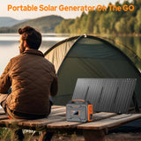 Solar Generator with Panel, 300W Portable Power Station with Solar Panel 40W, 110V Pure Sine Wave AC Outlet Electric Generator for Home Use Outdoor RV Camping image 2