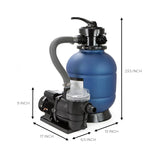 XtremepowerUS 13" Sand Filter 3/4HP Pool Pump image 3