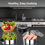 2 stainless steel food steamers, 8.5 liters capacity, electric glass-covered vegetable steamer, double-layer stackable steaming basket, with timer included image 2