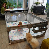 Baby Playpen with Mat 75"*59", Extra Large Playpen for Babies and Toddlers with Storage Bag, BPA-Free, Non-Toxic, Safe No Gaps Playards for Babies, Sturdy Safety Play Yard for Indoor Outdoor Fun, Grey image 3