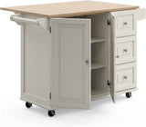 Homestyles Dolly Madison Mobile Kitchen Island Cart, Drop Leaf Breakfast Bar image 3
