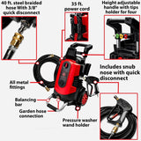 Electric Pressure Washer 2.0, Powerful 1.4 GPM 2000 PSI Car Pressure Washer Sprayer, Snub Nose & Tip Attachment, Use,Car Soap, Patio Boat RV Motorcycle Car Garage Deck Adam's Polishes image 4