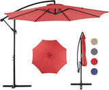 9.8FT Offset Patio Umbrella Hanging Cantilever Umbrella Outdoor Sun Shade with Easy Tilt Adjustment, 8 Ribs, UV Protection for Backyard, Lawn, Garden and Pool, Blue image 3