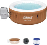 Coleman SaluSpa Miami AirJet 2 to 4 Person Round Inflatable Hot Tub Portable Outdoor Spa with 120 Soothing AirJets and Insulated Cover, Black image 3