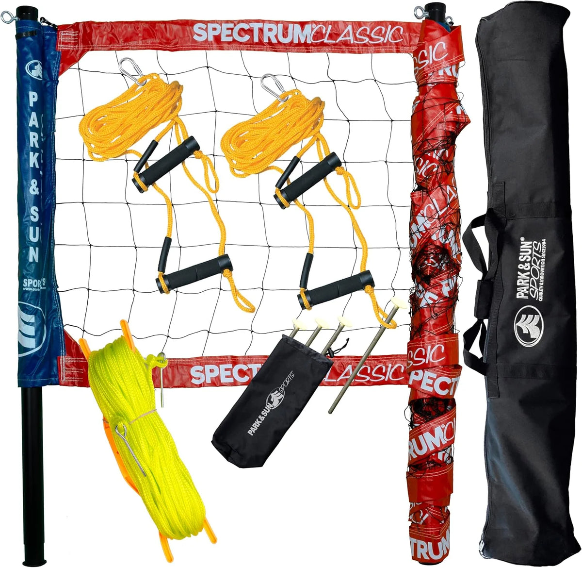 Adjustable professional outdoor volleyball net system