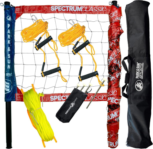 Adjustable professional outdoor volleyball net system