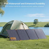 350-watt portable solar panel, suitable for power stations, hurricane emergency supplies, 43-volt foldable solar charger (25% efficient, IP68 waterproof rating, 4 reinforced stands, suitable for camping and RV travel) image 4