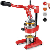 Citrus juicer | Extra-large commercial-grade manual press | Heavy-duty countertop orange juice extractor (with stainless steel cup) (black)