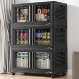 600 sets of stackable storage boxes with lids and doors, 6 sets of plastic coat closets and storage drawers with wheels, large foldable storage boxes, household and office cabinets image 4