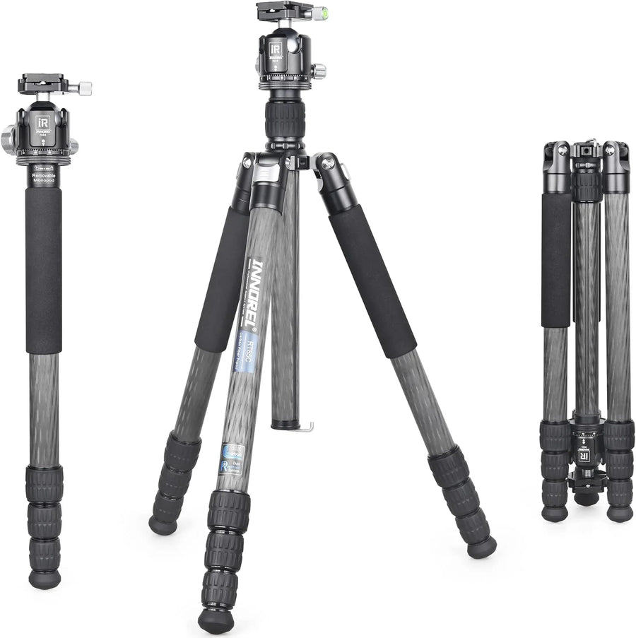 Super professional bracket, with low center of gravity, featuring low gravity effect, 360-degree rotating panoramic spherical connector, and green camouflage leg covers, suitable for digital single-lens reflex cameras.