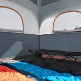 A 6-person waterproof and windproof portable family camping tent, with a double-layer structure, equipped with 1 mesh door and 5 large mesh windows - height of 10 feet × 9 feet × 78 inches (unit: inches) image 2