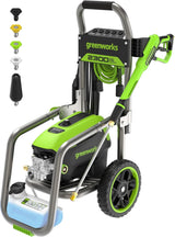 2300 pounds/square inch true brushless electric high-pressure cleaning machine (2.3 gallons/minute), 25 feet hose, quick-connect nozzle, 15°, 24°, 40° soap nozzles and turbine nozzle image 2