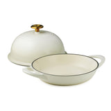 9.5" Enameled Cast Iron Bread Oven - Latte image 3