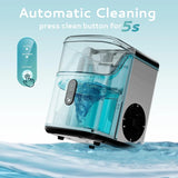 Desktop ice machine, pebble-style ice machine with 35 pounds/24-hour soft ice function, automatic cleaning sonic ice machine with ice scoop and ice box, granular ice machine (in stainless steel) suitable for home/kitchen/office image 3