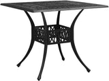 Bronze terrace table, made of cast aluminum, suitable for outdoor use, square design, stable and durable, with dimensions of 35.4 inches × 35.4 inches × 28.7 inches, equipped with umbrella holes, requires assembly. image 2