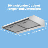 Comfee 30 inch Under Cabinet Ducted/Ductless Convertible Slim Vent Durable Stainless Steel Kitchen Reusable Filter image 4