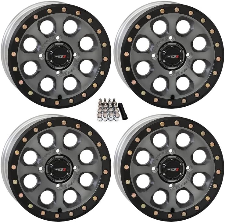 SB-7 Beadlock 15" Wheels Titanium (5 2) Polaris RZR 1000 XP/Ranger XP 900/1000