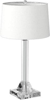 27" Modern Crystal Table Lamp 2-Pack with Linen Shade for Bedroom Living Room Home Office Desk Nightstand with LED Bulb Suitable for Living Room, Dormitory, Office, image 3