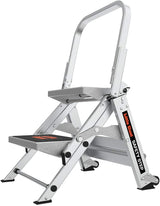 Little Giant Ladder, Safety Step, Three-step Design, 3 feet high, Footrest, Aluminum, Type 1A, Load Capacity 300 pounds