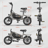 5TH WHEEL 14 in Electric Bike for Adults with 650W Peak Motor Electric Bicycle, 36V 7.8Ah Battery Ebike, UL2849 image 6