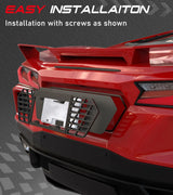Bundled Items of C8 License Plate Frame and C8 High Wing Spoiler Fit for Corvette C8 2020-2025 Stingray Z51 2020-2025 image 4